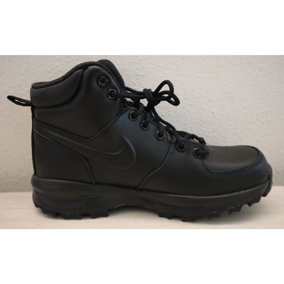 Nike 454350-003 Unisex Men's 6.5 Women's 8 Triple Black Manoa Leather Boots - Picture 7 of 8